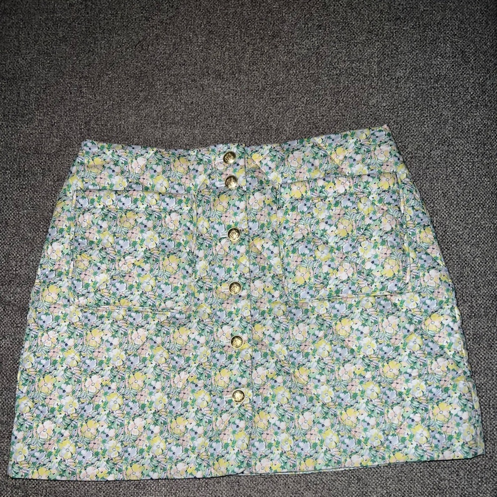 J Crew Limited-edition quilted button-front mini skirt in Liberty® fabric